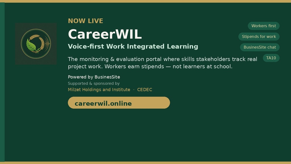 CareerWIL is live — voice-first WIL for workers